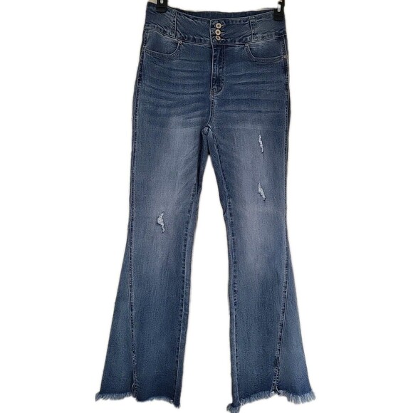 KanCan Womens Dunkirk High Waisted Flare Jeans Size 11/29 Medium Wash KC5203M - Picture 2 of 15